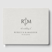 Modern Botanical Monogram Wedding Gastenboek (Voorkant)