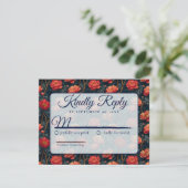 Modern Botanical Peonies Spring Wedding Rsvp (Staand voorkant)