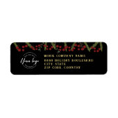 Modern Botanical Red Holly Pine business logo Etiket (Voorkant)