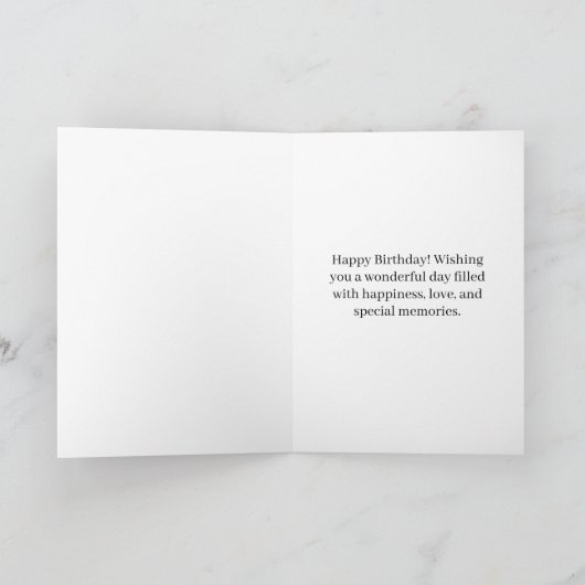 Modern Botanical Script Circle Photo Birthday Kaart (Binnen)