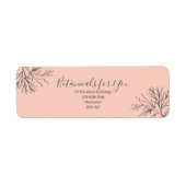 Modern Botanical Script Return Address Label (Voorkant)