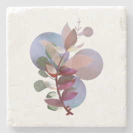 Modern Botanical Soft Neutral Lux Stone Coaster Stenen Onderzetter