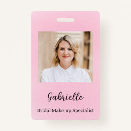 Modern Botanical Soft Pink Boho Photo  Badge