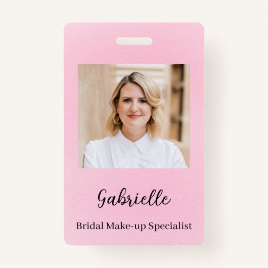 Modern Botanical Soft Pink Boho Photo  Badge (Voorkant)