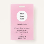 Modern Botanical Soft Pink Boho Photo  Badge (Achterkant)