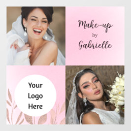 Modern Botanical Soft Pink Boho Photo Script  Raamsticker