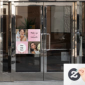 Modern Botanical Soft Pink Boho Photo Script  Raamsticker (Kantoordeur)