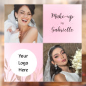 Modern Botanical Soft Pink Boho Photo Script  Raamsticker (Vel 2)