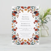 Modern Botanical Summer Fall Wedding Bridal Shower Kaart (Staand voorkant)