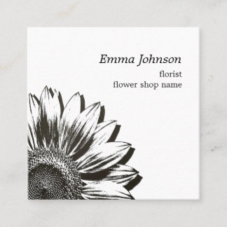 Modern Botanical Sunflower | Professional Branding Vierkante Visitekaartje