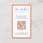 Modern Botanical Waterverf Voeg uw QR-code Blauwgr Visitekaartje (Achterkant)