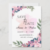 Modern Botanical Wedding Announcement Template Save The Date (Voorkant)