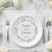 Modern Botanical Wedding Floral | Minimalist Papieren Bordje