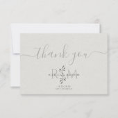 Modern Botanical Wedding Monogram  Bedankkaart (Voorkant)