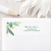 Modern Botanical Wedding Return Address Label (Insitu)