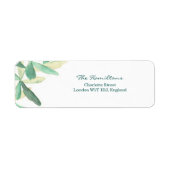 Modern Botanical Wedding Return Address Label (Voorkant)