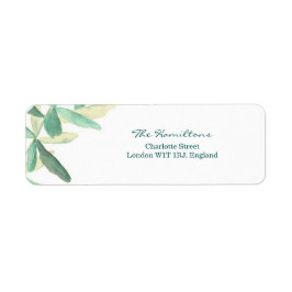 Modern Botanical Wedding Return Address Label