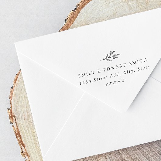Modern Botanical Wedding Return Address Self-inkin Zelfinktende Stempel
