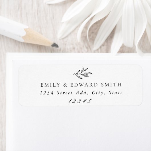 Modern Botanical Wedding Return-adres Etiket (Insitu)