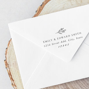 Modern Botanical Wedding Return-adres Rubberstempel