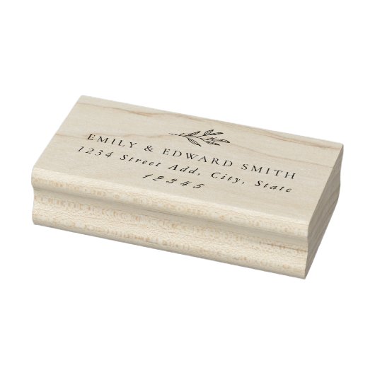 Modern Botanical Wedding Return-adres Rubberstempel (Stempel)