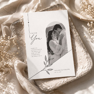 Modern Botanical Wedding Thank You Photo Bedankkaart
