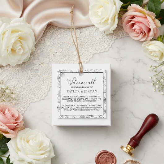 Modern Botanical Wedding Welcome Minimal Bedankjes Labels