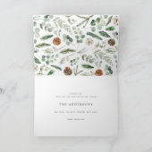 Modern botanicalr 1 foto kerstelegant script feestdagen kaart (Binnen)