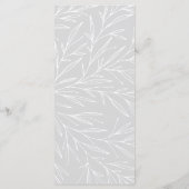 Modern Botanisch Blad Zilveren Krans Diner Menu (Achterkant)