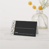 Modern Botanisch Bladpatroonrand Plaatskaartje (Voorkant)