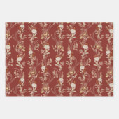 Modern Botanisch Bloemenrood Groen Verpakkingsdocu Inpakpapier Vel (Voorkant 2)