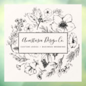 Modern Botanisch Blush Roze en Zwart Script Raamsticker (Vel 3)