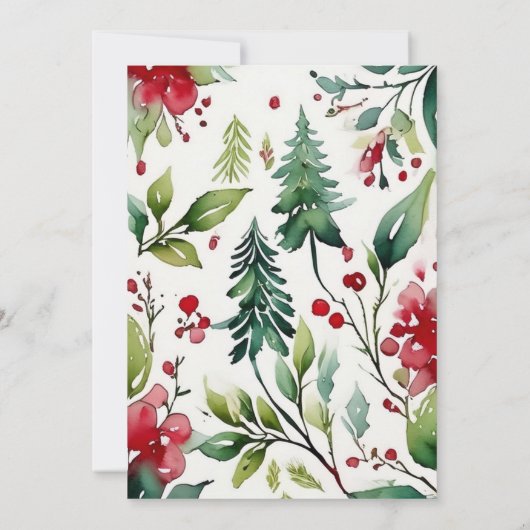 Modern Botanisch Custom Christmas Holiday Party Kaart (Achterkant)