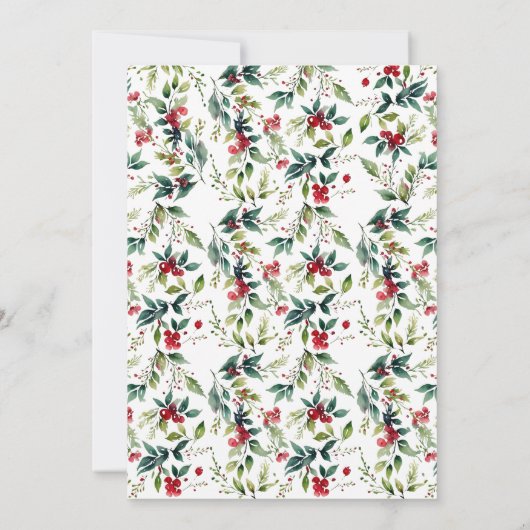 Modern Botanisch Custom Christmas Holiday Party Kaart (Achterkant)