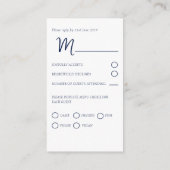 Modern Botanisch Cyaan Blauw Bruiloft RSVP Informatiekaartje (Achterkant)