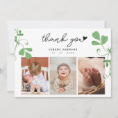 Modern Botanisch Fotocollage Spring Baby shower Bedankkaart (Voorkant)