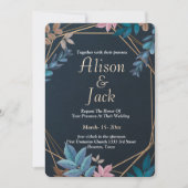 Modern botanisch geometrisch lijst bruiloft kaart (Voorkant)