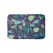 Modern Botanisch Groen Blad Naadloos Patroon Badmat (Voorkant)