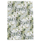 Modern botanisch groen bladgoud lijst medium cadeauzakje (Voorkant)