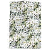 Modern botanisch groen bladgoud lijst medium cadeauzakje (Achterkant)