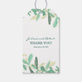 Modern Botanisch groen bruiloft dank u Cadeaulabel (Voorkant)