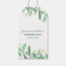 Modern Botanisch groen bruiloft dank u Cadeaulabel