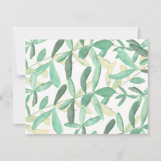 Modern Botanisch groen bruiloft dank u kaart (Achterkant)