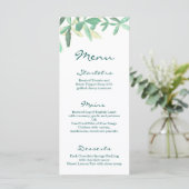 Modern Botanisch groen bruiloft Menu (Staand voorkant)