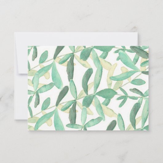Modern Botanisch groen bruiloft RSVP Kaart (Achterkant)