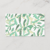 Modern Botanisch groen Bruiloft Website Kaart (Achterkant)