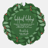 Modern botanisch groen - Foto - Happiest Holiday Ornament Kaart (Voorkant)