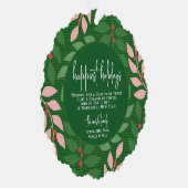 Modern botanisch groen - Foto - Happiest Holiday Ornament Kaart (Rechts)