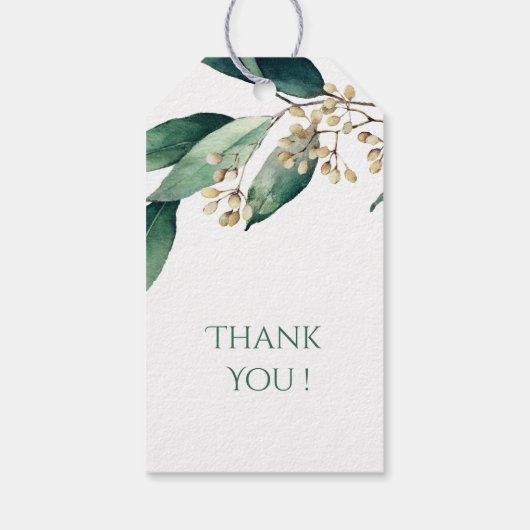 Modern botanisch groen rustiek koppel cadeau cadeaulabel (Achterkant)