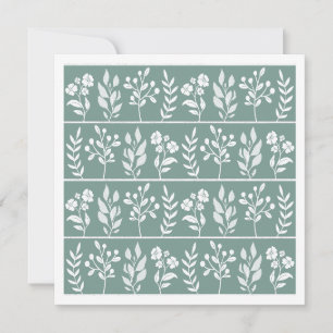 Modern Botanisch Herbarium Groenblauw Feestdagenkaart